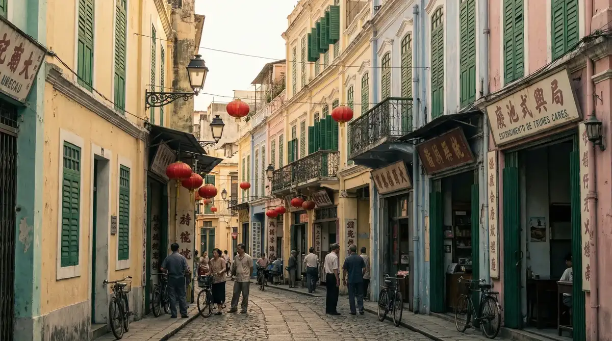 澳门葡式街道，体现 澳门博彩 之都的文化底蕴